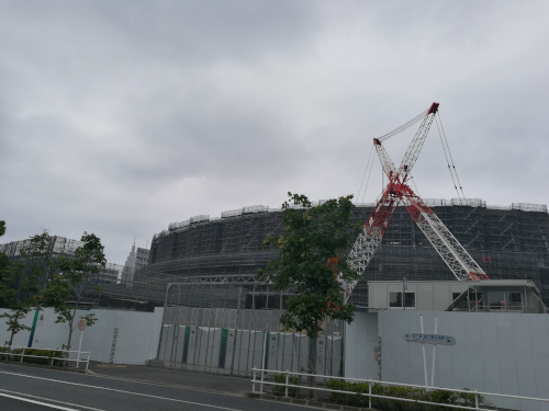 Tokion olympiastadionin työmaa