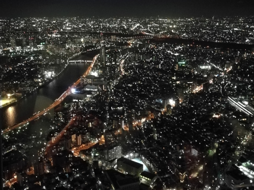 Tokio Skytreestä kuvattuna klo 19.09