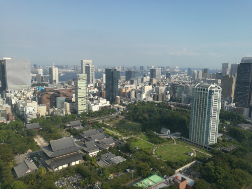 Näköala mm. Shiba-puistoon Tokyo Towerista
